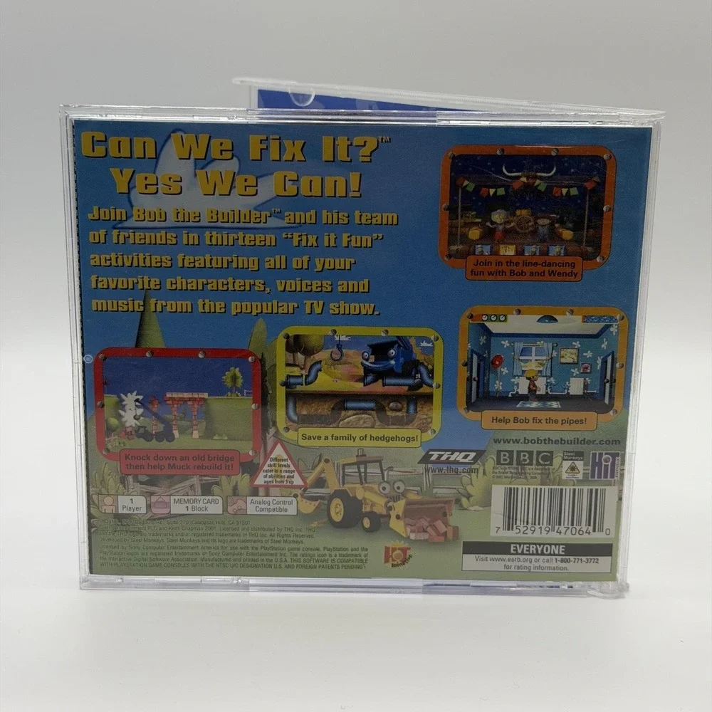 Bob The Builder Can We Fix‎ It Sony PlayStation PS1 Game E THQ NTSC-U/C CIB